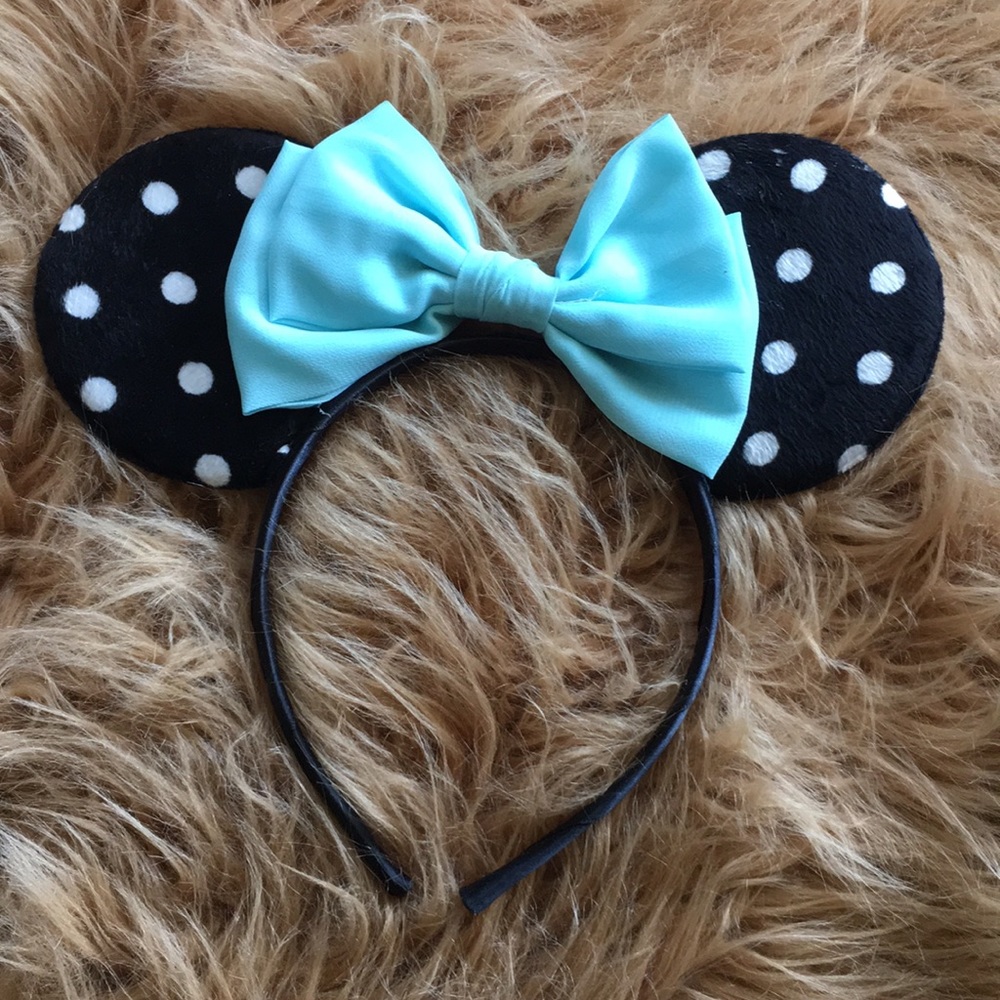 Blue bow Mickey ears